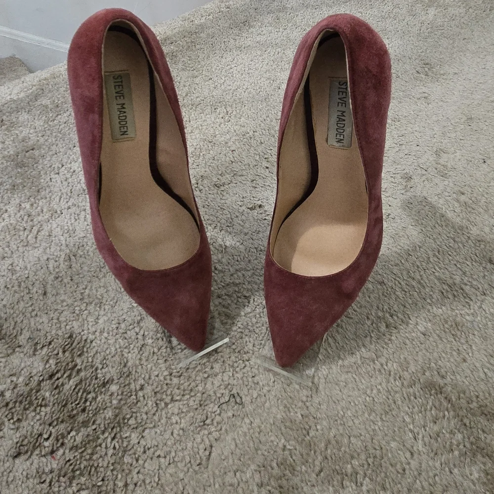 Steve Madden Primpy Brown Pointed Toe 4 Inch Block Heel Size 8.5. Preowned. - Picture 3 of 6